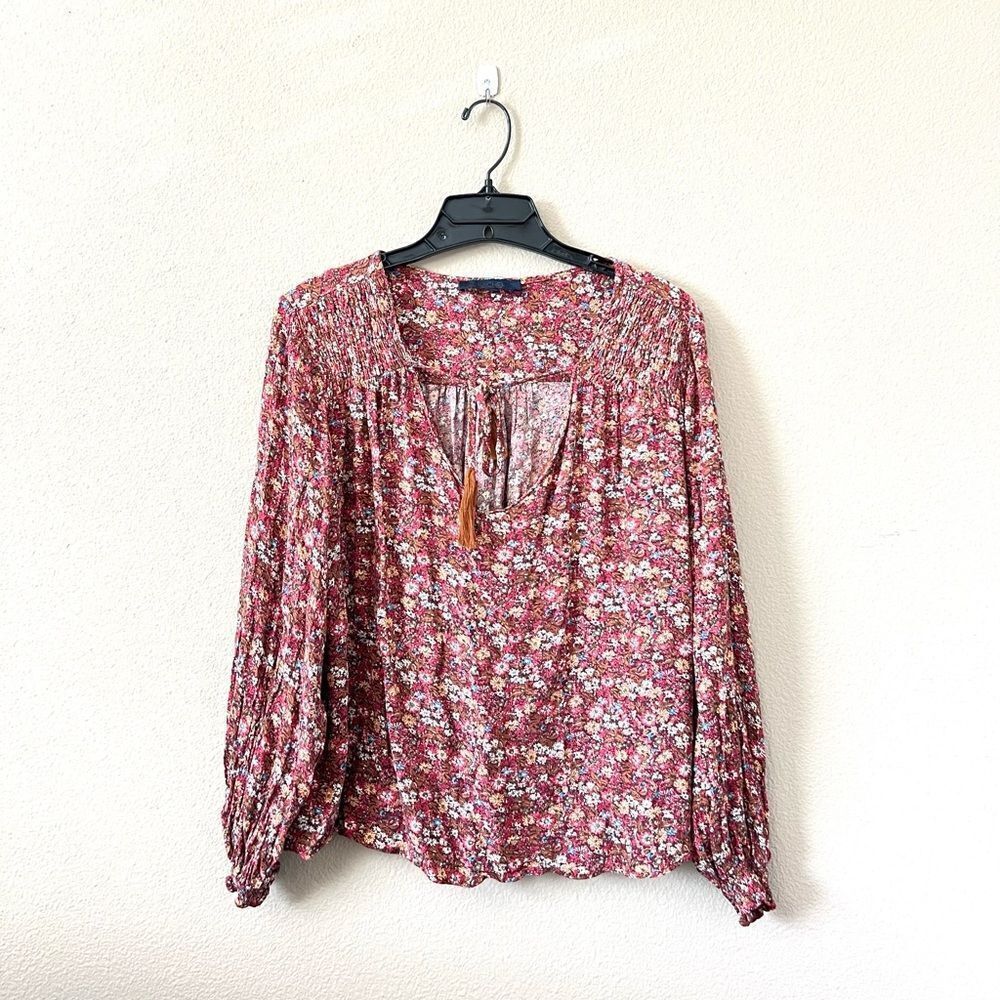 Rachel Roy Boho Cottagecore Floral Long Sleeve Top